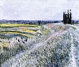 The Plain at Gennevilliers, Group of Poplars by Gustave Caillebotte
